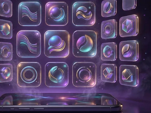 m66 Glowing game-style icons appear above a smartphone