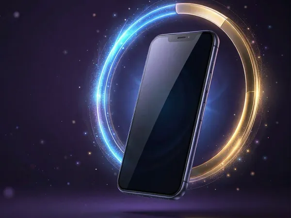 m66 Smartphone surrounded by a blue light ring
